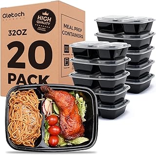 Glotoch 20 Pack 32OZ Meal Prep Containers Reusable Microwave Safe,Extra Large &Thick Food Storage Containers With Lids, Durable Bento Boxes BPA-free, Stackable,Dishwasher/Freezer Safe