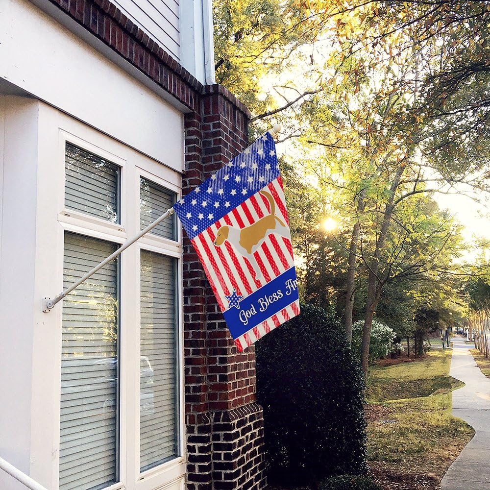 Caroline's Treasures BB3298CHF USA Patriotic American Foxhound House Flag Large Porch Sleeve Pole Decorative Outside Yard Banner Artwork Wall Hanging, Polyester, House Size, Multicolor