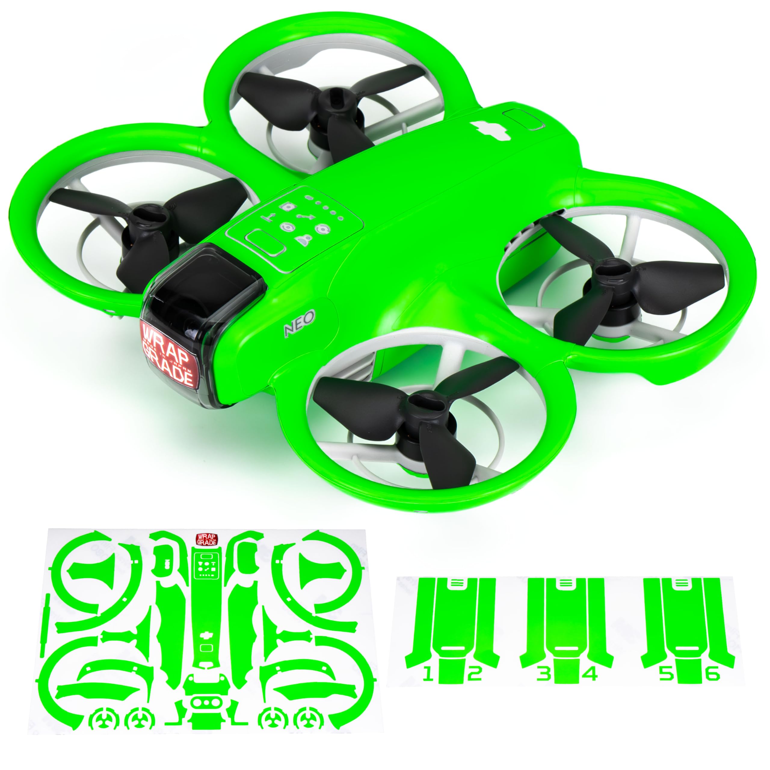 WRAPGRADE Skin Sticker Compatible with DJI NEO Full Wrap (Neon Green)