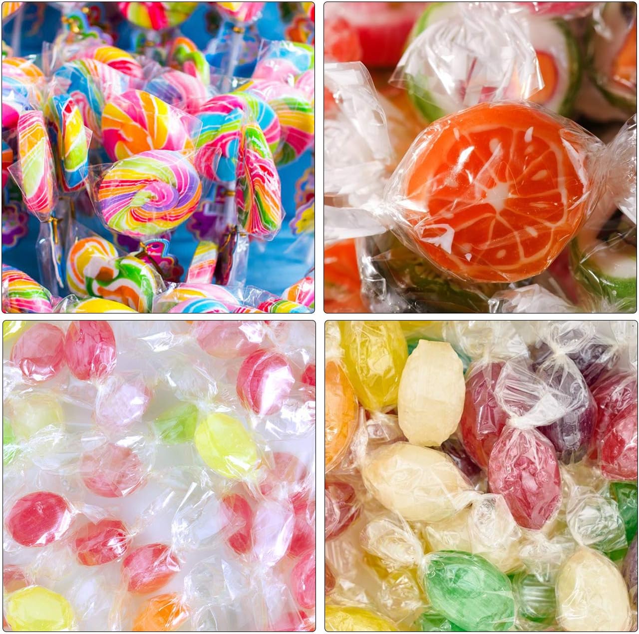 Candy Wrappers for Homemade Candy, 500 Square Sheets Natural Cellophane, 5"x5" Clear Caramel Wrappers for Chocolate Lollipop Candy Making Supplies