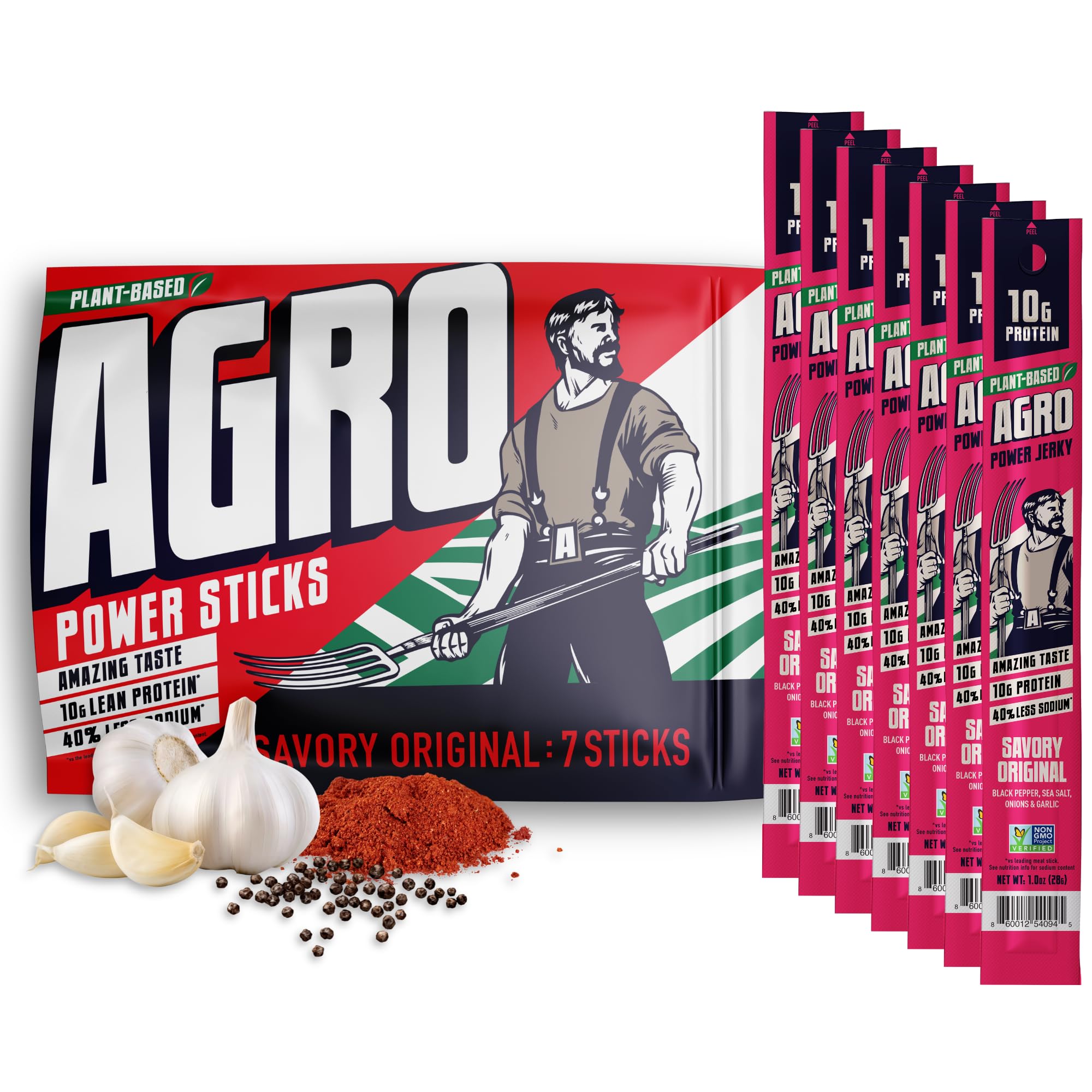 Amazon.com: AGRO POWER Vegan Jerky Sticks, 10g Protein per Stick