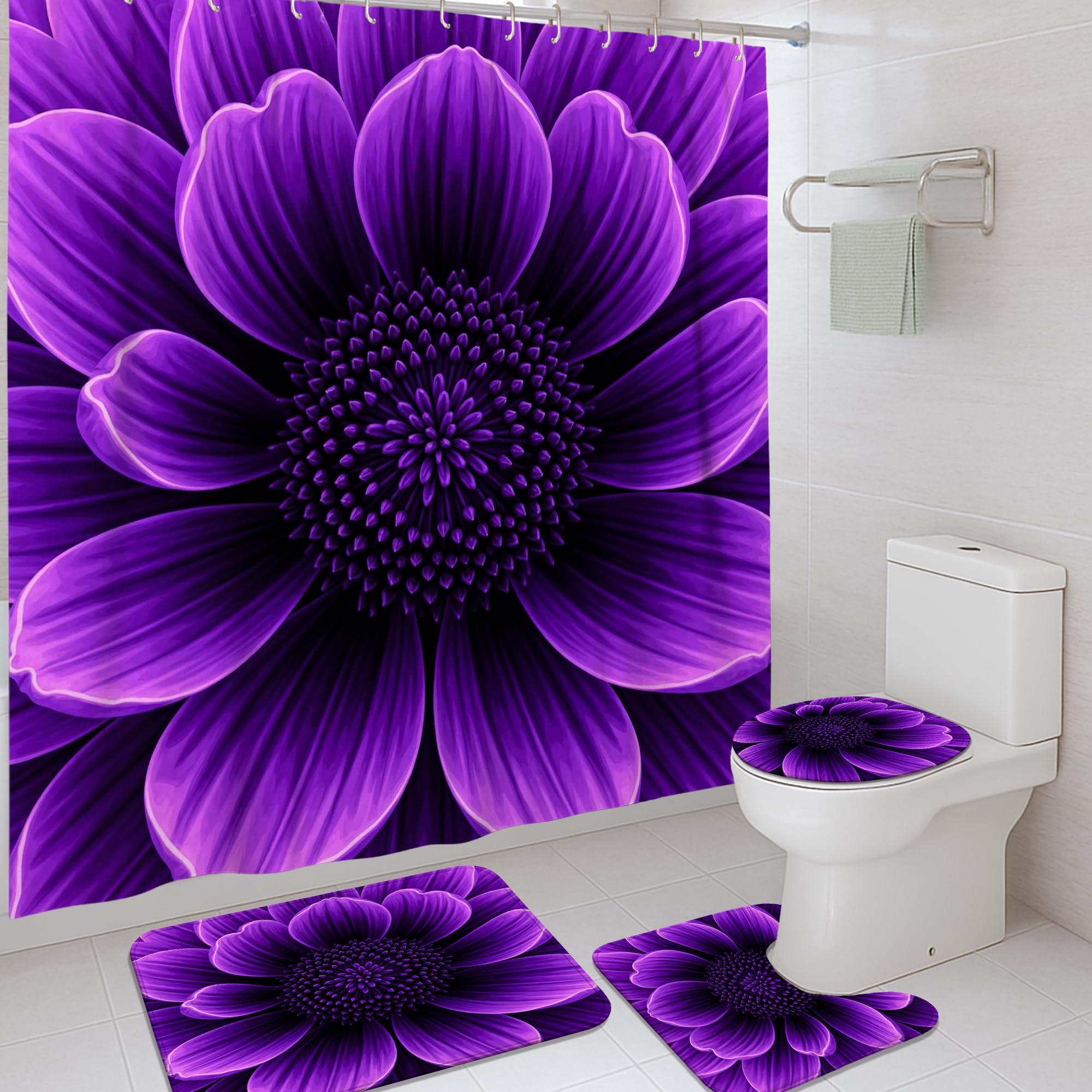 Rideau de douche moderne fleuri pour sublimer la décoration de votre chambre d'hôtes