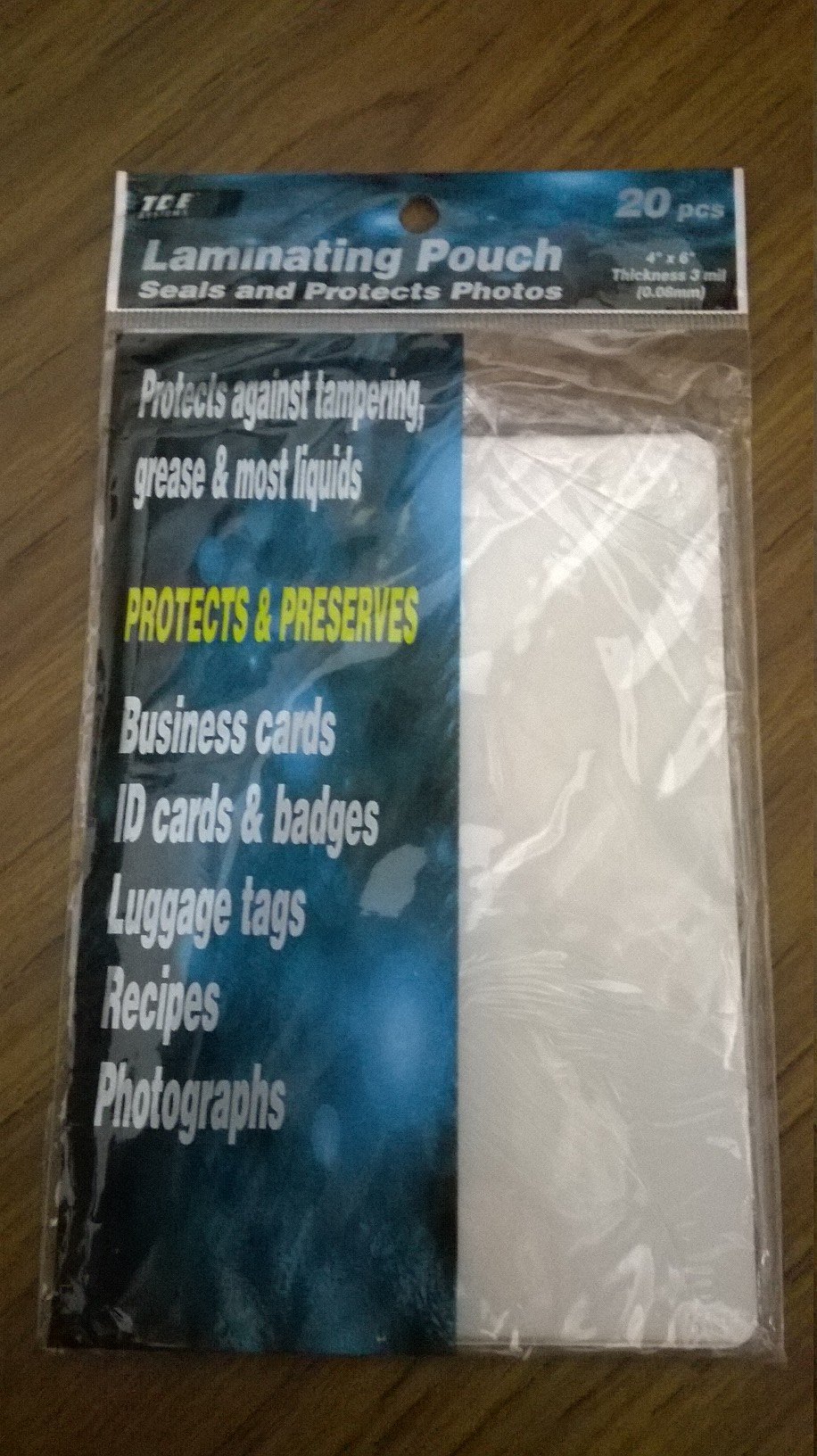 4x6 Laminating Pouches 3 mil (0.08mm) 20 pack