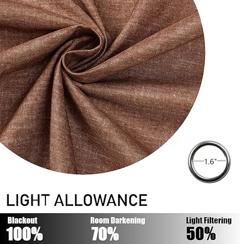 Miniatura 7 de Cortinas opacas con ojales para dormitorio y sala de estar, juego de 2 paneles con aislamiento térmico, cortinas de oscurecimiento de habitación
