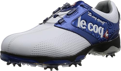 Amazon ルコックスポルティフゴルフ ゴルフシューズ Qq0592 ホワイト ブルー 245 24 5cm 3e Le Coq Sportif ルコックスポルティフ ゴルフ