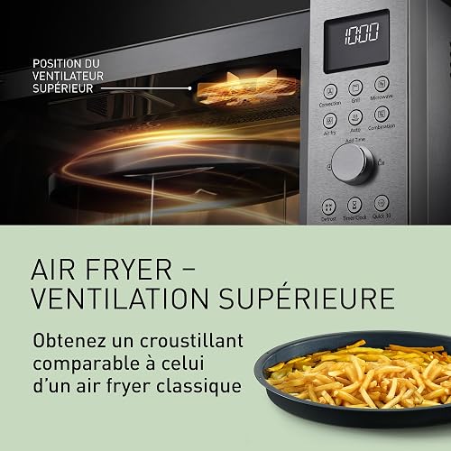Panasonic NN-CD58RSEPG Friggitrice ad Aria e Forno a Microonde Combinato 4in1 da 27 L, Inverter da 1000W, Grill da 1300W, Convezione, Airfryer, 19 Programmi Automatici, Manopola, Acciaio Inossidabile - 4
