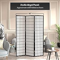 Vista 96 de Red Lantern Panel de ventana Shoji de 6 pies de alto, divisor de habitación de 3 paneles de palisandro