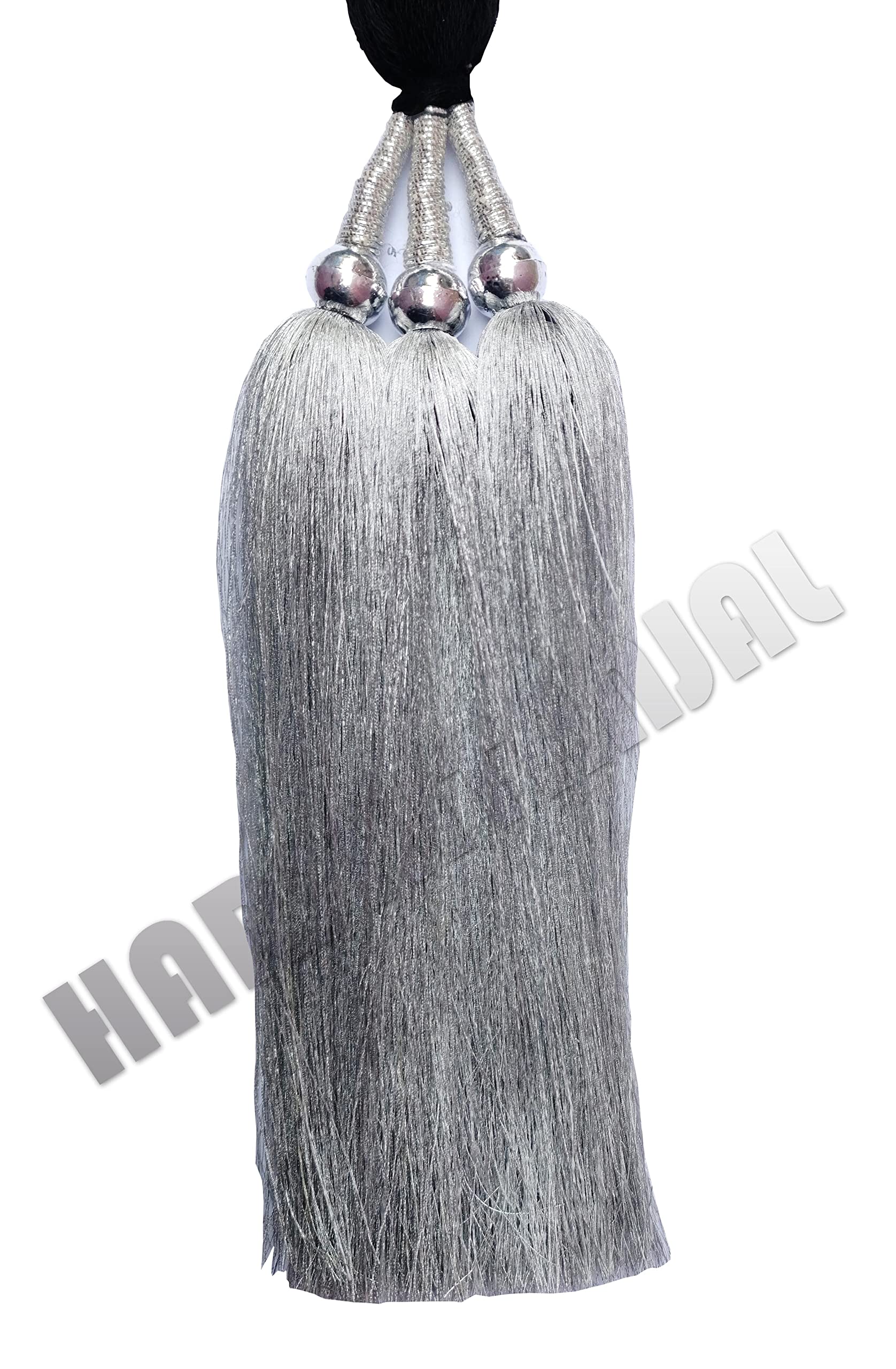Punjabi Paranda Parandi Choti Braid/Tassles Hair Accessories for Girls and Women, Silver (HGSP23G2S)