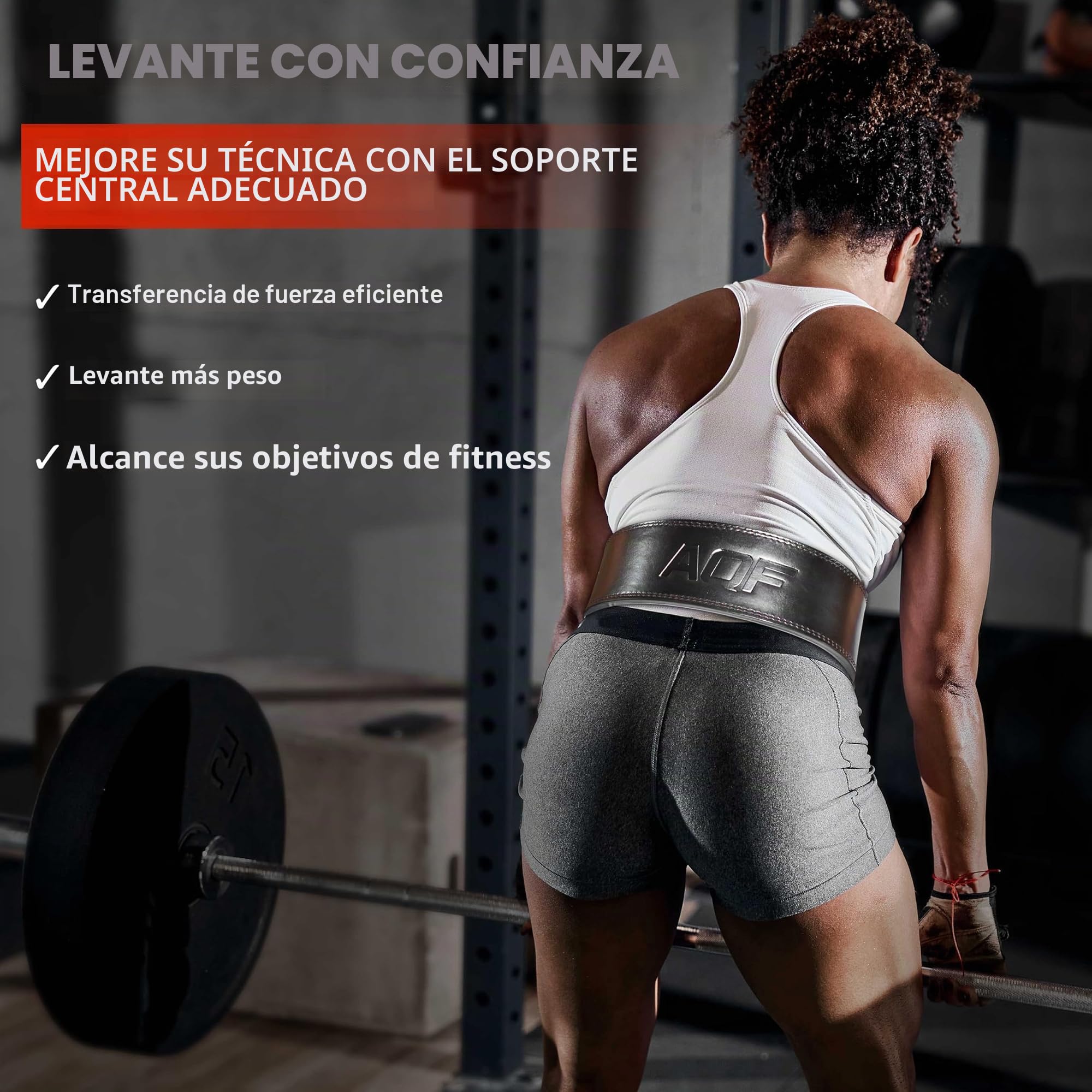 AQF Cinturón Gym Cuero 13mm, Hebilla de Palanca, IPL y USPA Aprobada