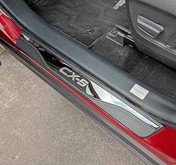 Car Door Sill Scuff Protector, for Mazda cx-5 cx5 2013-2025 Accessories Parts, Stainless Steel with abs Plastic Door Entry Guard Plate Trim Cover