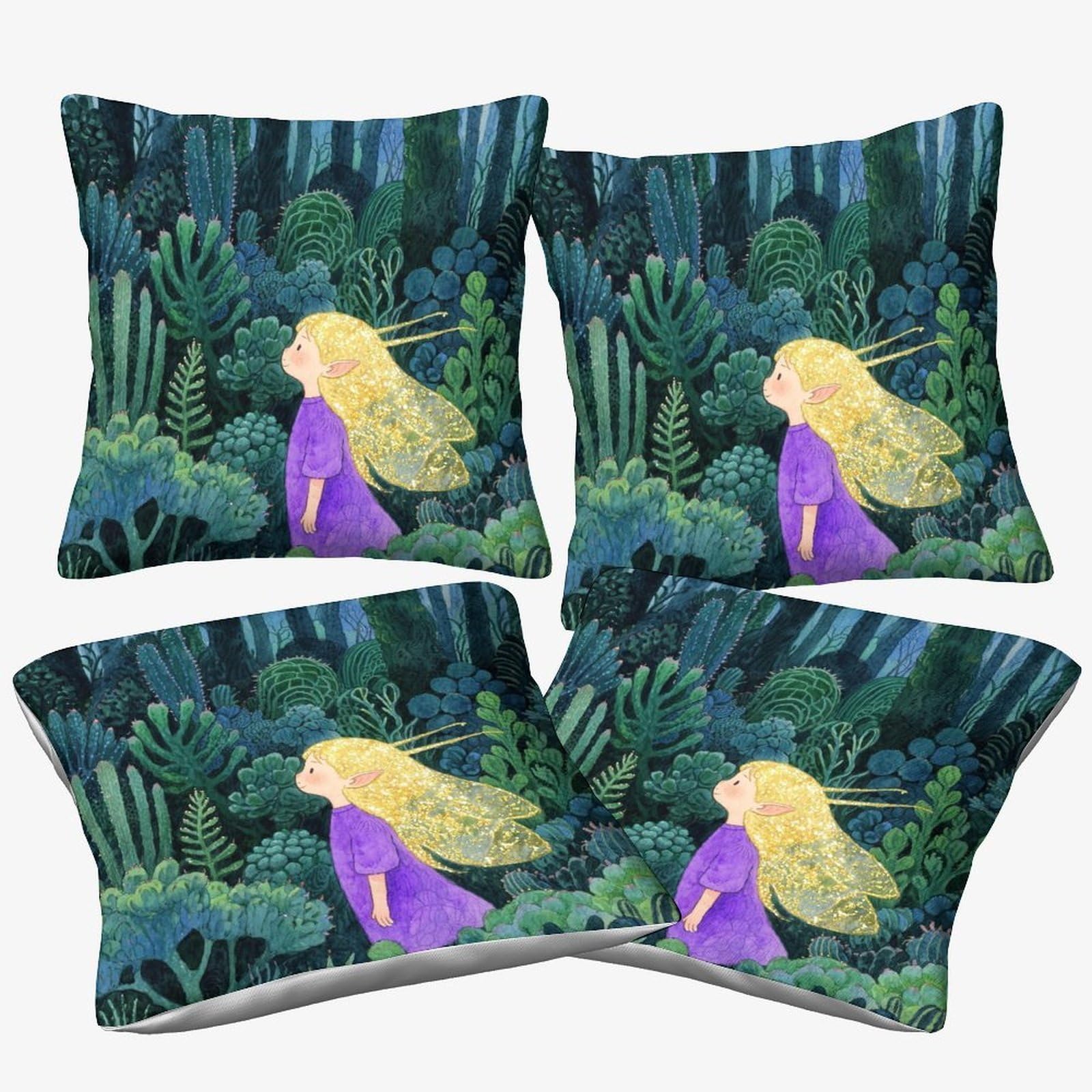 Housses de coussin 40x40cm Elf lot de 4 avec fermeture invisible