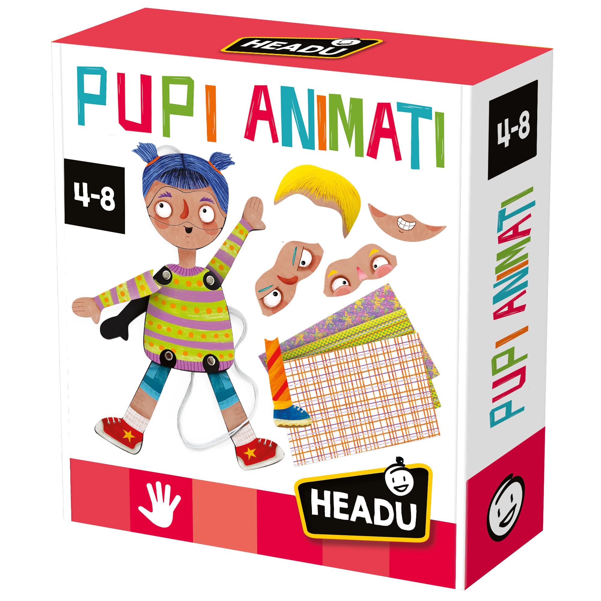 HEADU - Pupi Animati New - Crea, Vesti e Svesti Le Marionette | Giochi Creativi 5 6 7 8 Anni, attività Creative Bambini, Lavoretti Manuali, Gioco Marionette, Idea Regalo Compleanno, Made in Italy