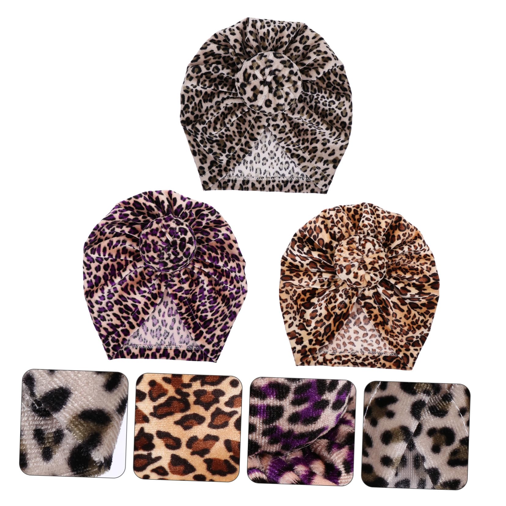 BESTYASH Gorro con Estampado De Leopardo para Niños Diadema De Bebé Gorro Recién Nacido Sombreros De Niña Recién Nacida Diadema Recién Nacida Hijab del Bebé Algodón