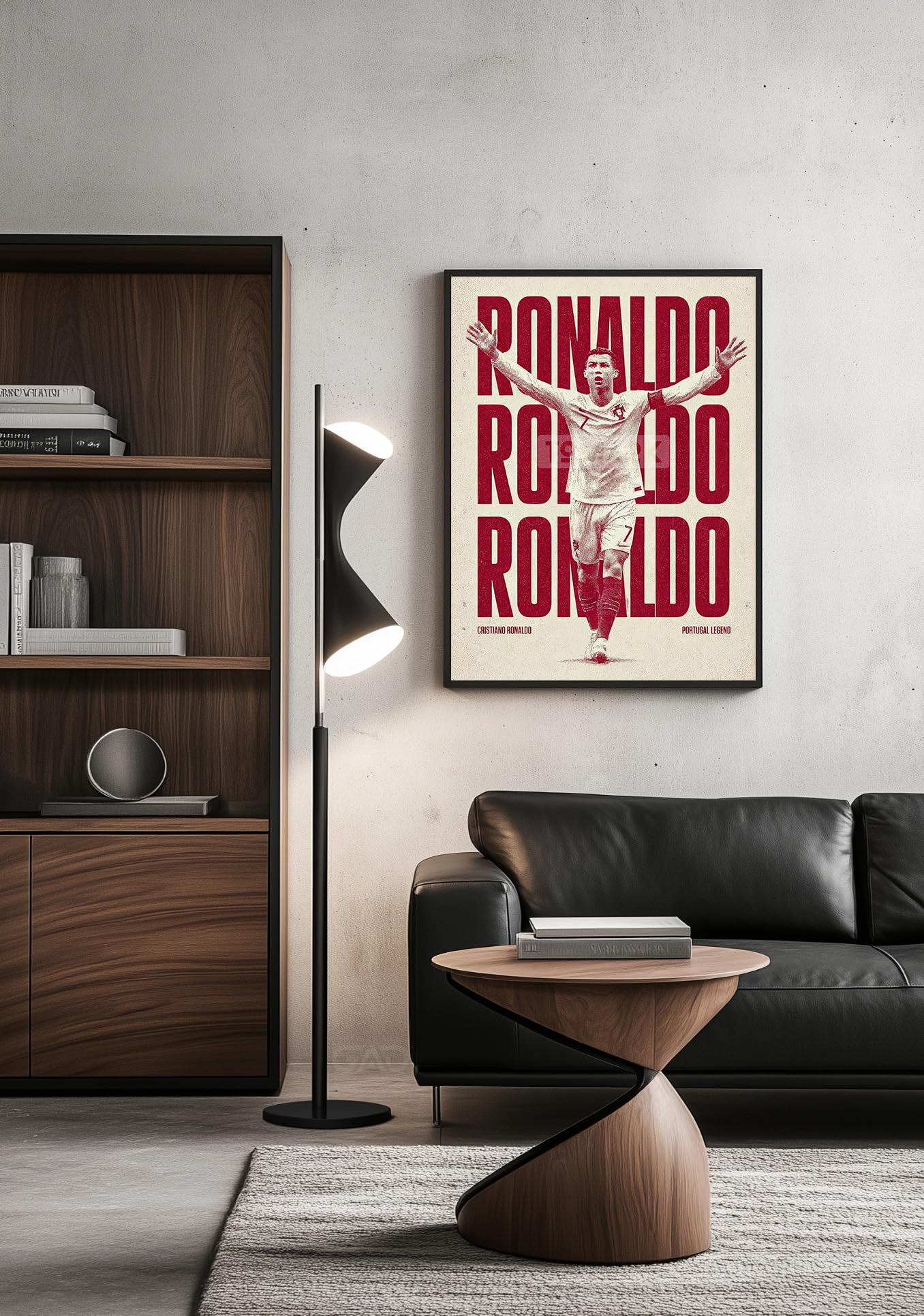 Tomaok - Poster Stampa poster d'arte - Cristiano Ronaldo Leggenda del calcio in Portogallo (Cornice non inclusa) – Poster Art Wall Ball Gold