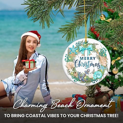 Miniatura 4 de Regalos de adorno de Navidad 2024, regalos de decoración de playa para mujeres, amigos, decoraciones de árbol de Navidad para interiores para el