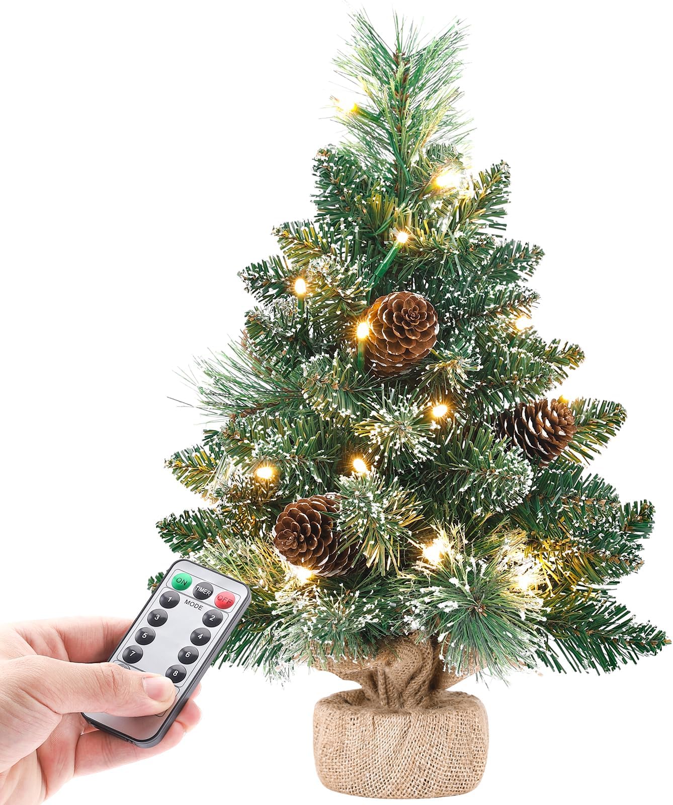 Sapin Minuterie Piles Sapin De Noël LED Lights4fun 91cm - Blanc