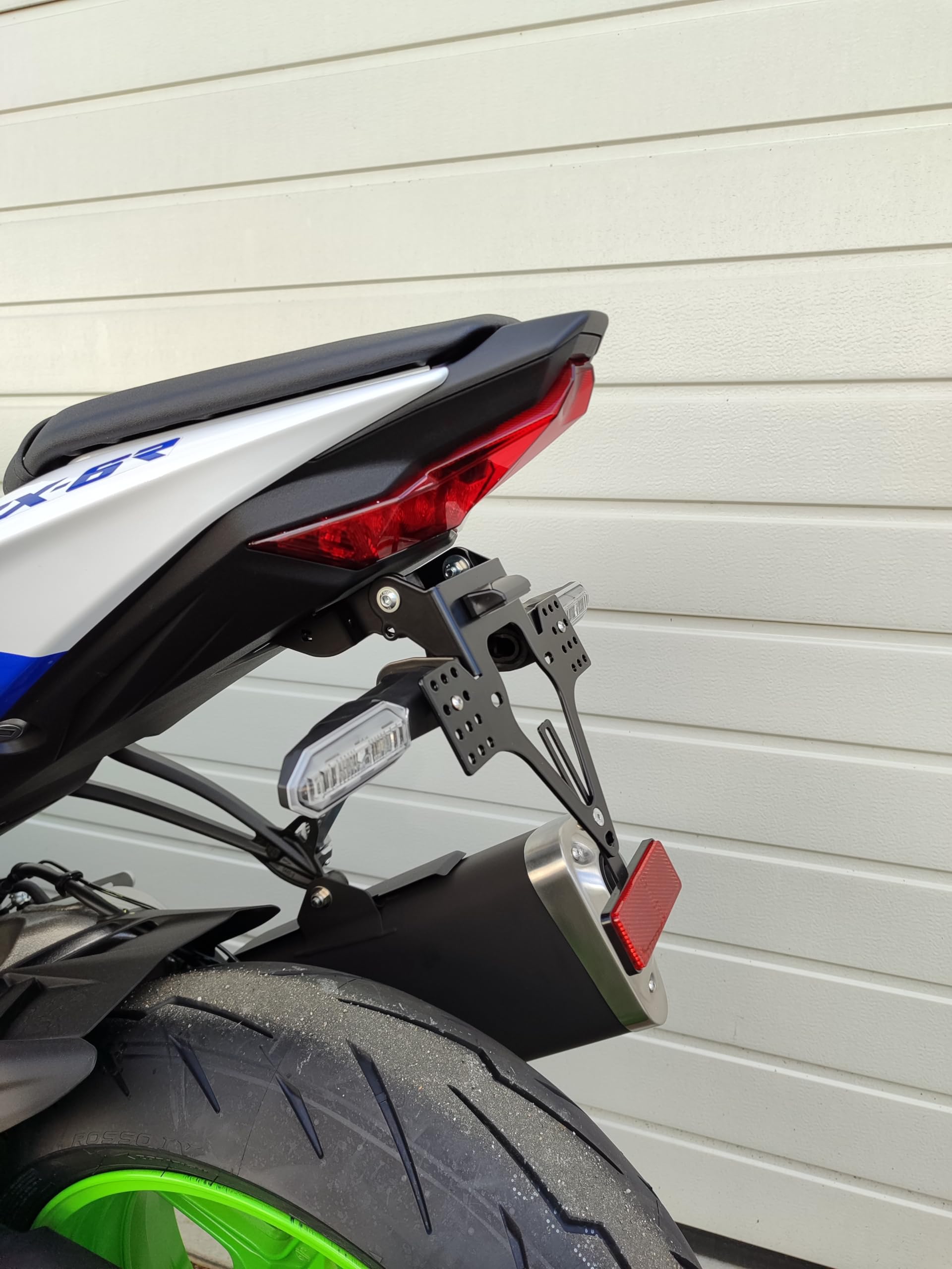 kurzer Kennzeichenhalter für Kawasaki ZX-6 R 636 ab2024 Kennzeichenträger EVO Set ZX6 Kawa Heckumbau auch für original Blinker zx6rr anniverary GroFaTec kurzes Heck Tail Tidy zx-6