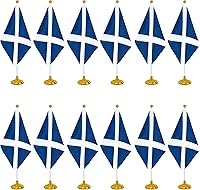 Vista 10 de WXTWK Paquete de 12 banderas de escritorio peruanas pequeñas mini banderas de mesa peruanas con base de soporte, decoración de celebración