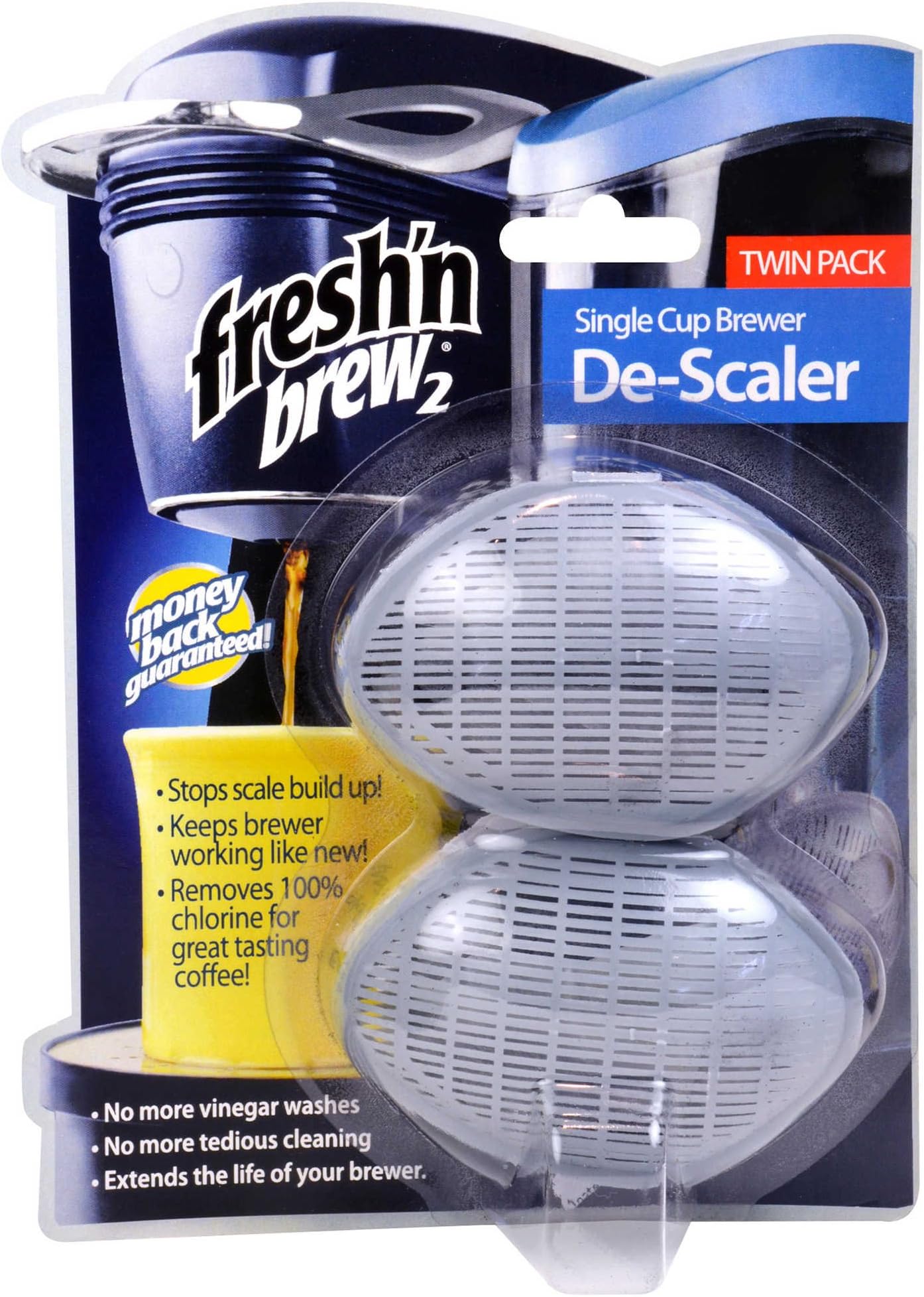Rush Hampton FRESH N BREW 63075 2 SINGLE CUP COFFEE MAKER DE-SCALER 2 PACK