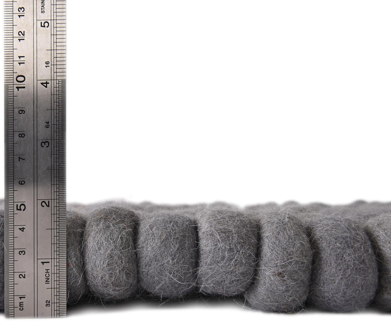 Unique Loom Felt Ball Collection Area Rug - Cloud (2' 2" x 6' 1" Runner, Gray)