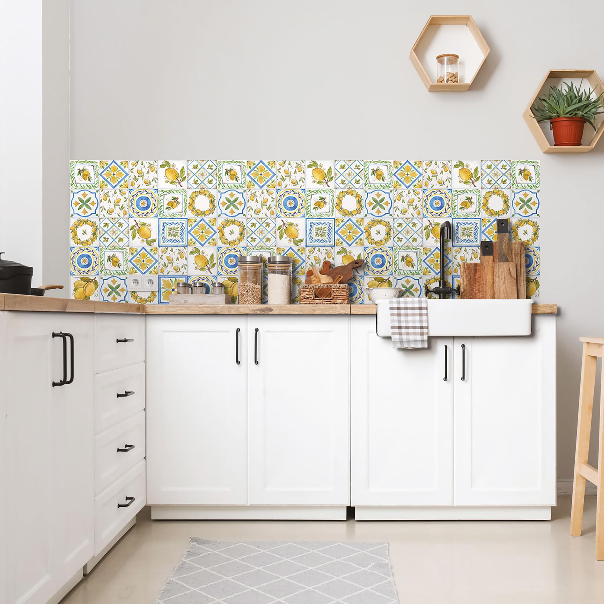 CREARREDA Kitchen Splash Guard Cover, Wall Sticker for Stoves 60 x 58 cm, Glossy Effect, 1 mm Thick and Rigid