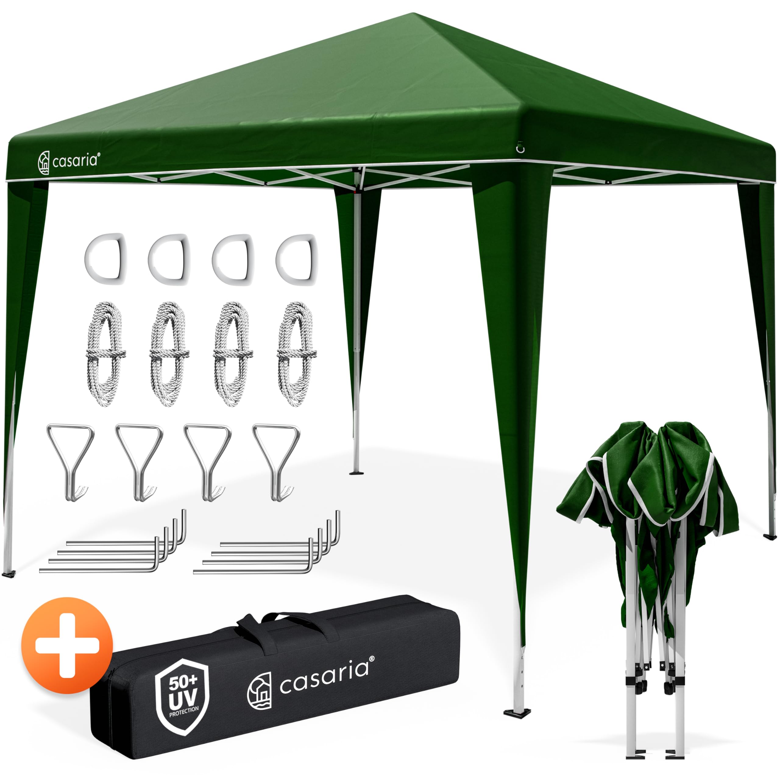 CASARIA® Gazebo da Giardino Capri 3x3m Pop-Up Protezione 50+ Impermiabile Tenda a Fisarmonica Verde