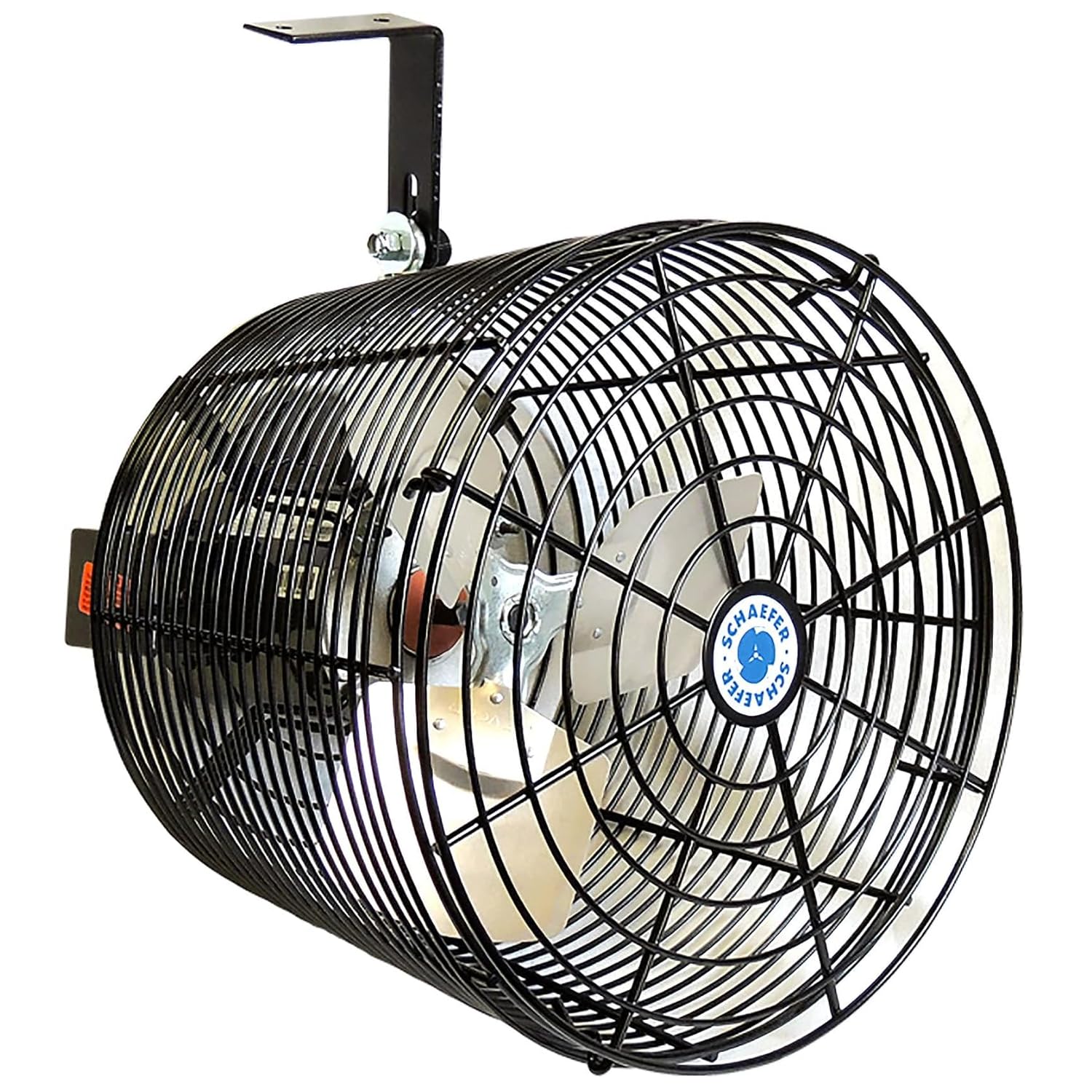 VK12-B VersaKool Air Circulator Ceiling Wall Mount Greenhouse Fan & Aluminum Blade, 1470 CFM, 1/10 hp, Energy-Efficient Commercial Fan for Patio, Garage, Industrial & Workshop (Black)