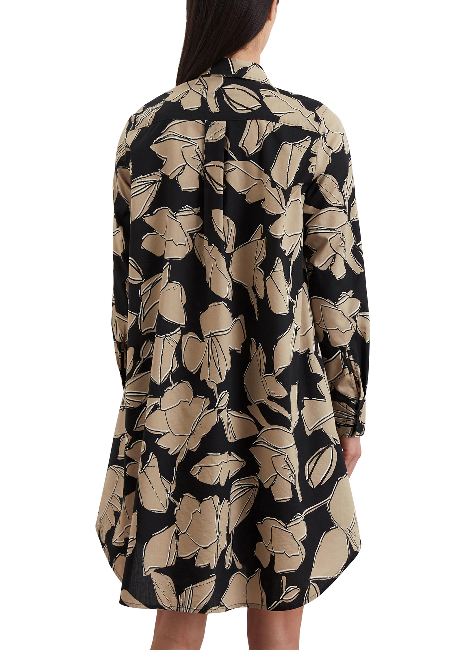 Marc O'Polo Damen Hemdblusenkleid mit Allover-Print Knielang