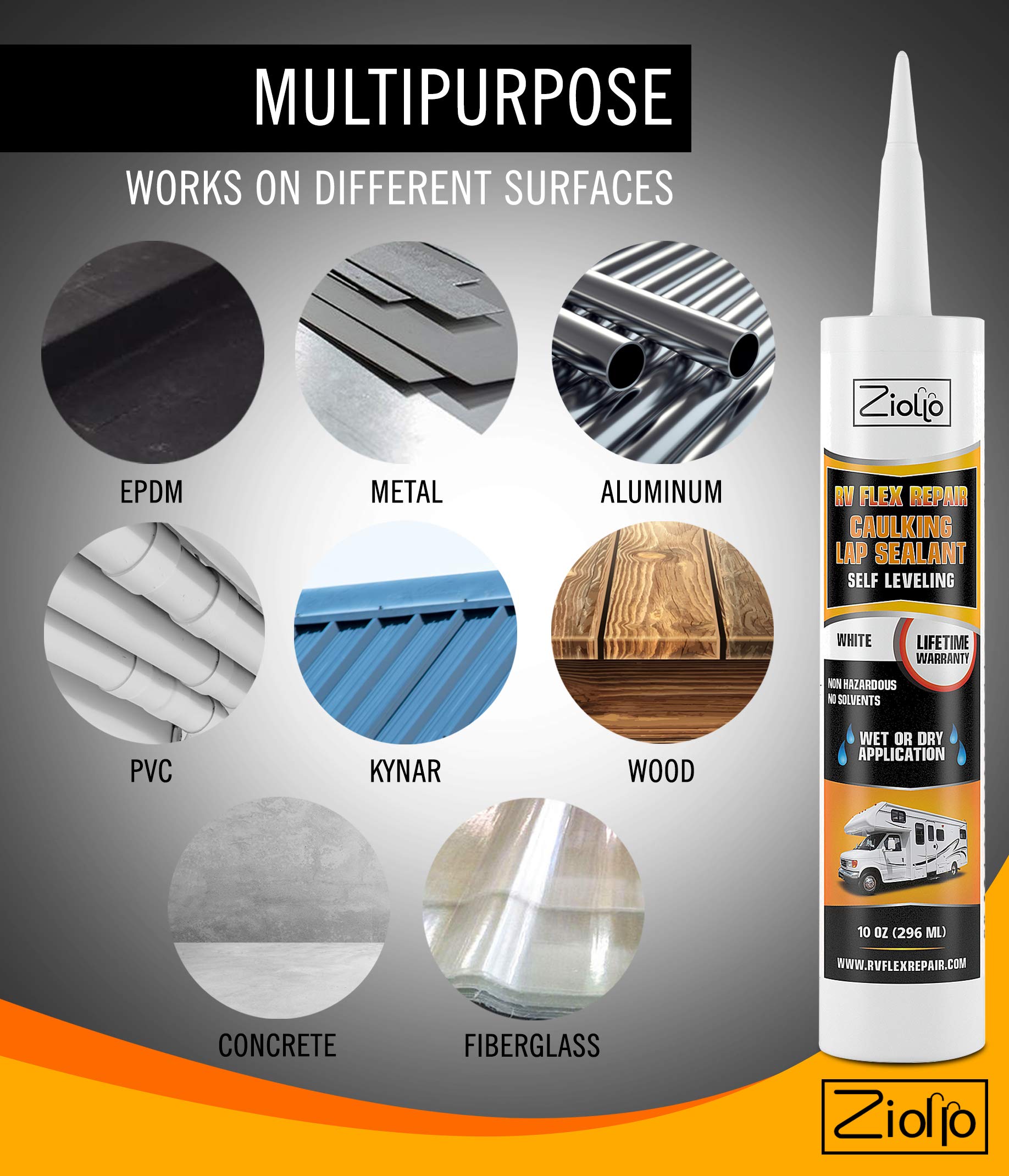 Buy RV Flex Repair Self Leveling Caulking Lap Sealant White 4 10