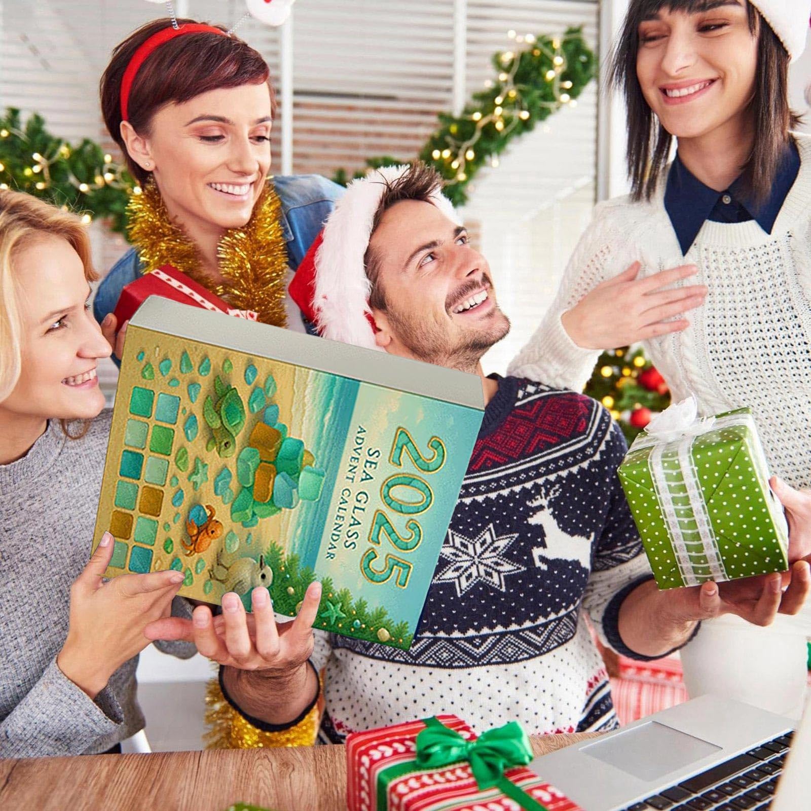 Sea Glass Weihnachtsbaum Adventskalender | 24 Tage Meer Glas Ornamente | Ozean Theme Weihnachtsdekoration