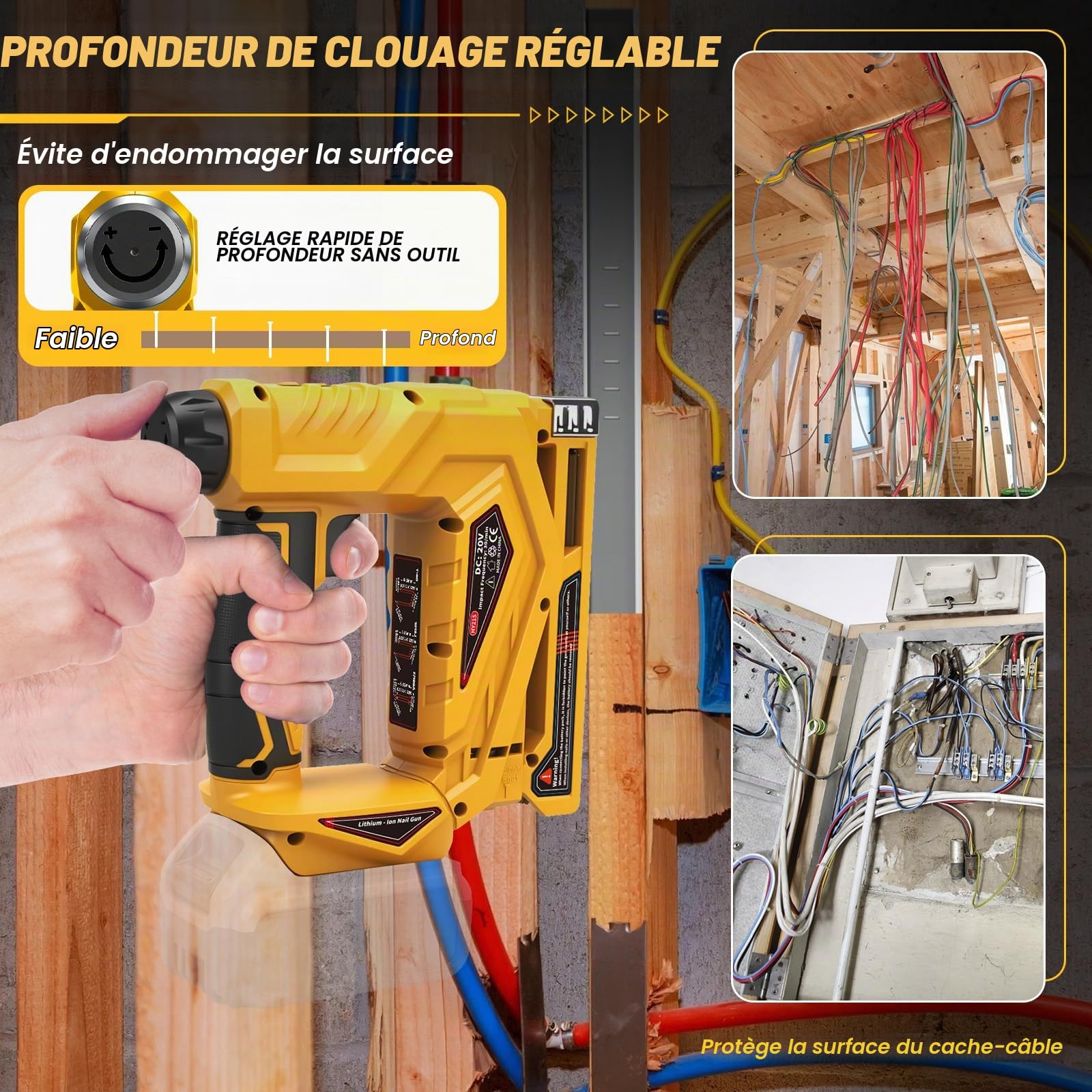 Roadtime Agrafeuse Electrique pour DeWalt 20 V batteries (sans batterie)