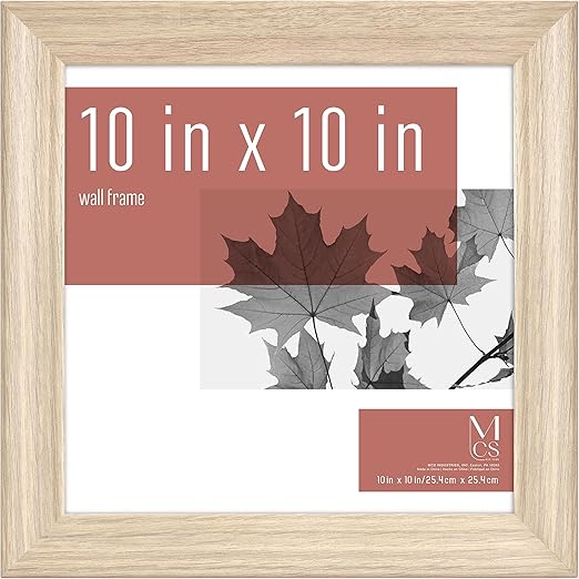 MCS Studio Gallery Classic 10x10 Picture Frame Natural Woodgrain, Vertical & Horizontal Wall Hanging Large Picture Frame for Photos, Posters & Art Prints (1-Pack)