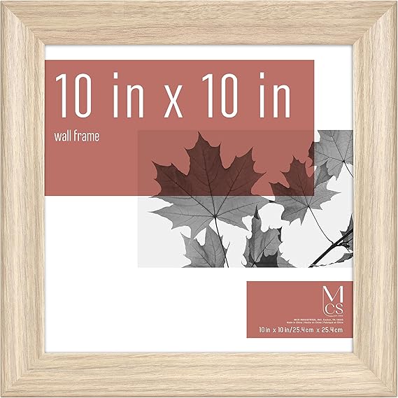 MCS Studio Gallery Classic 10x10 Picture Frame Natural Woodgrain, Vertical & Horizontal Wall Hanging Large Picture Frame for Photos, Posters & Art Prints (1-Pack)