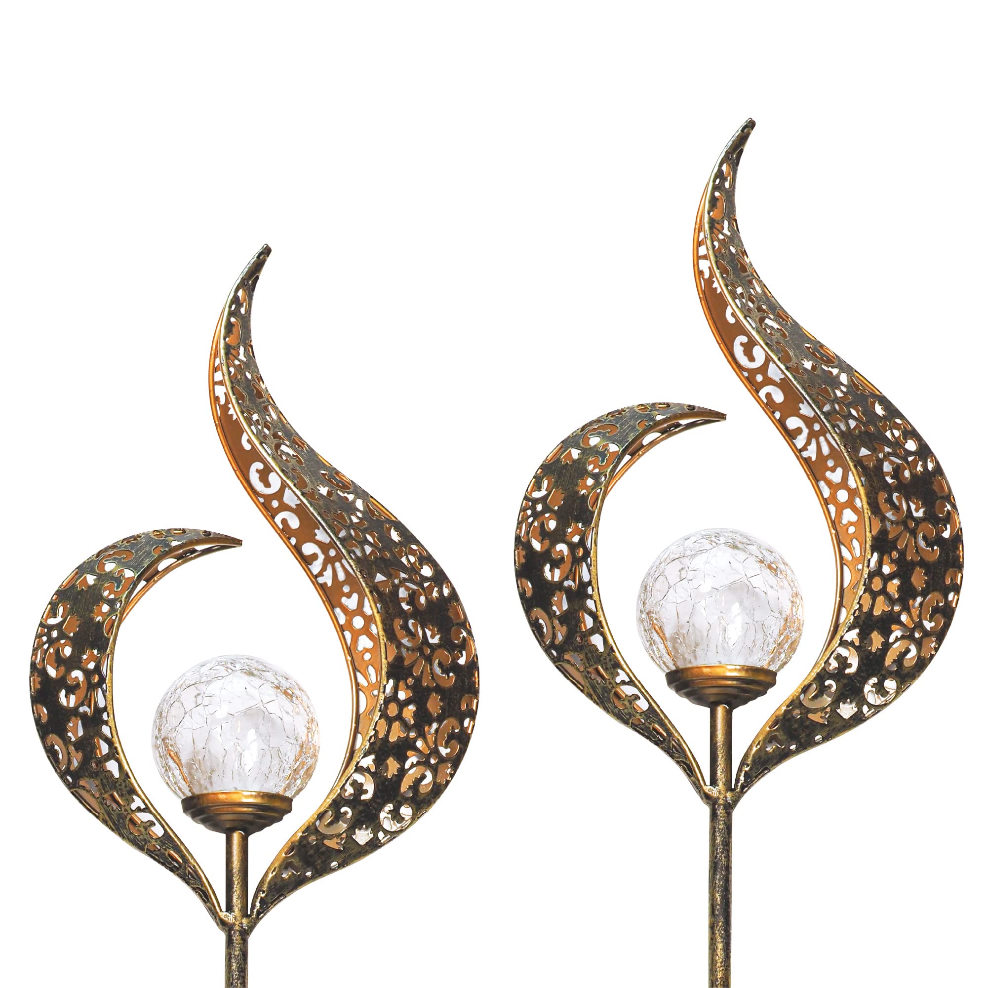 Gadgy Set di 2 Luci Solari da Giardino Effetto Fiamma LED – Lampade Decorative da Esterno Impermeabili per Patio, Balcone e Giardino – Illuminazione Solare Automatica