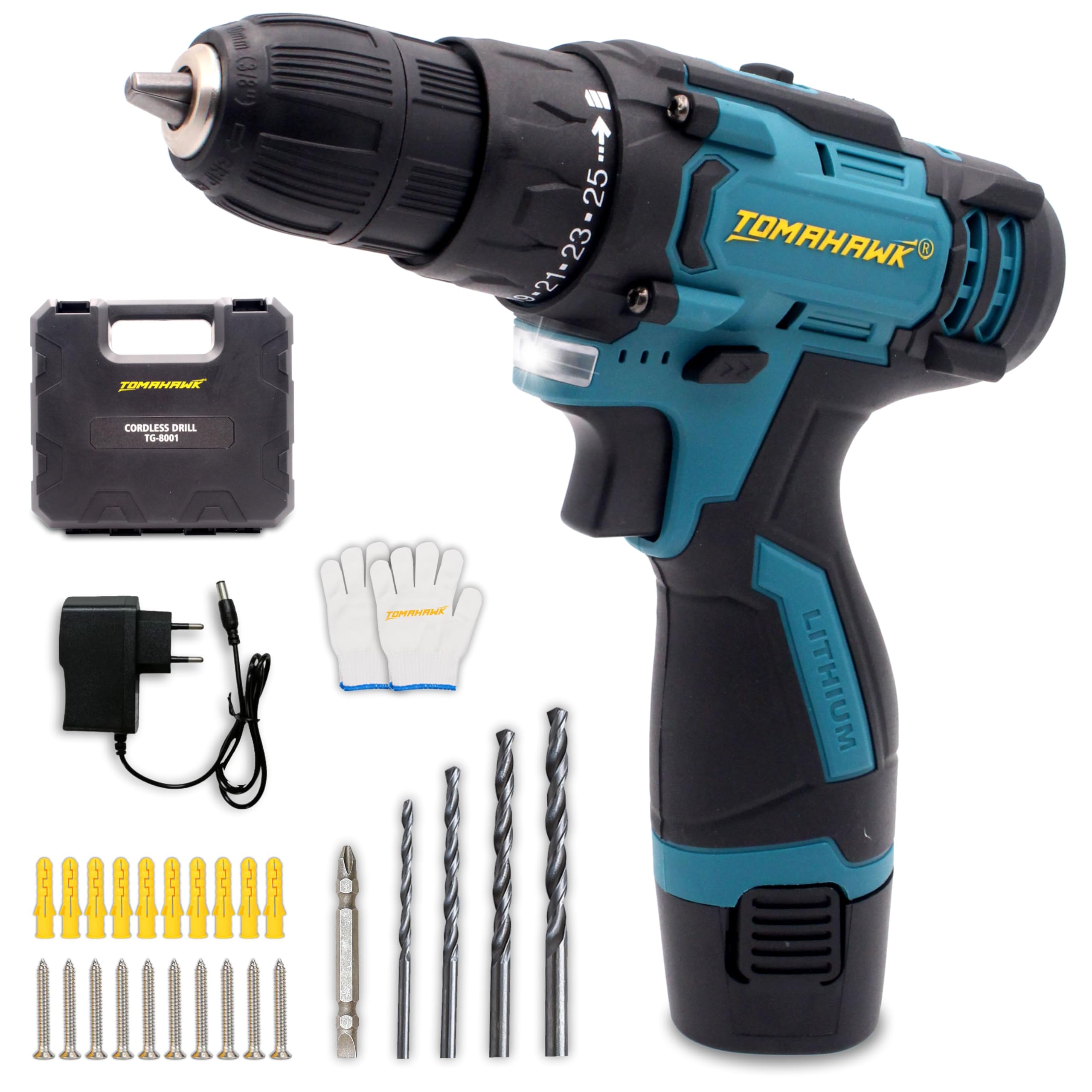 TOMAHAWK® TG-8001 Cordless Screwdriver & Drill | CL Drill MC 10mm