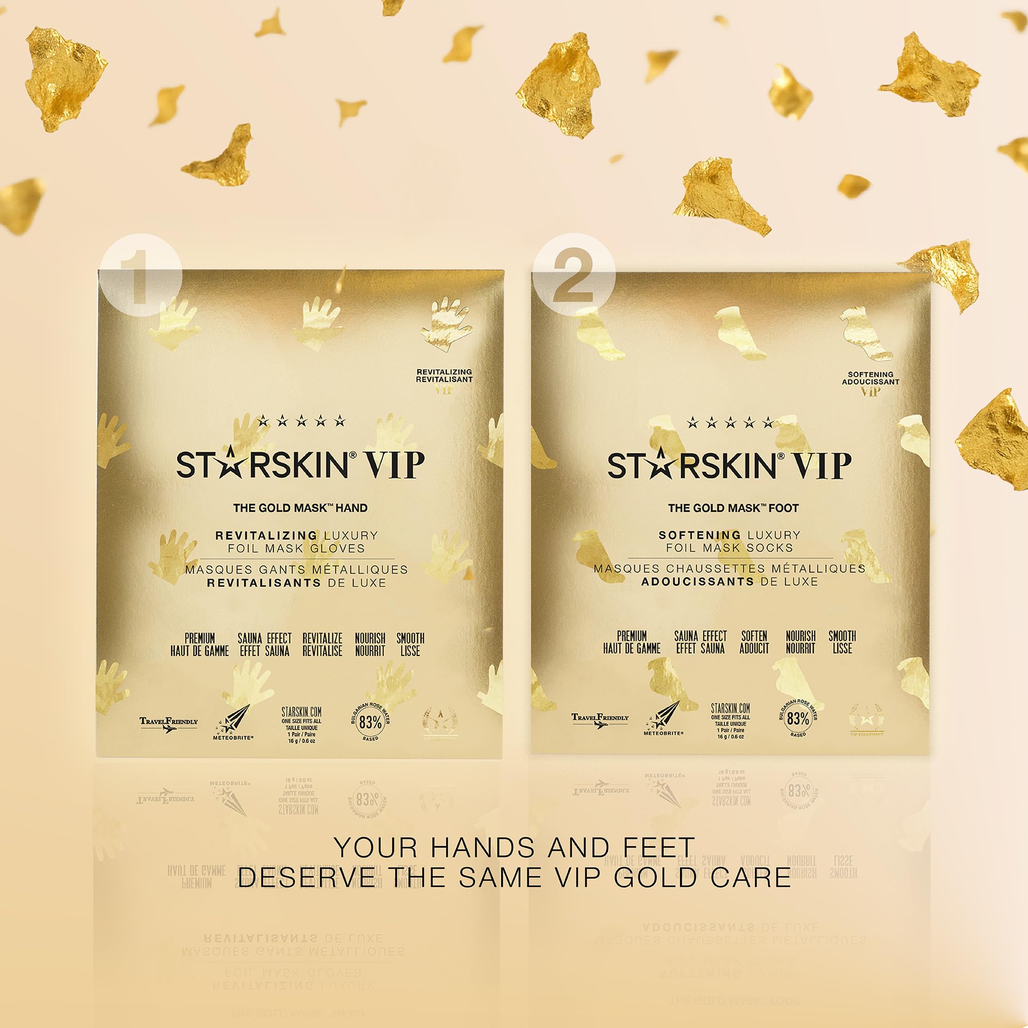 STARSKIN VIP Gold Handmaske, 4x16g, Luxuriöse Handpflege mit Sheabutter und Bulgarischem Rosenöl, Feuchtigkeitsspendend, Für alle Hauttypen