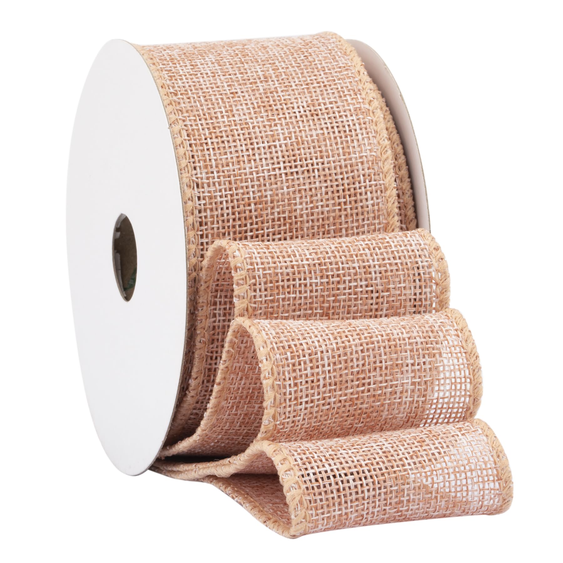 Fondersy 9-Meter Moonstone Burlap Ribbon Wired Burlap Ribbon, 50mm Width for Gift Wrapping Floral Arrangements, Wreath Making