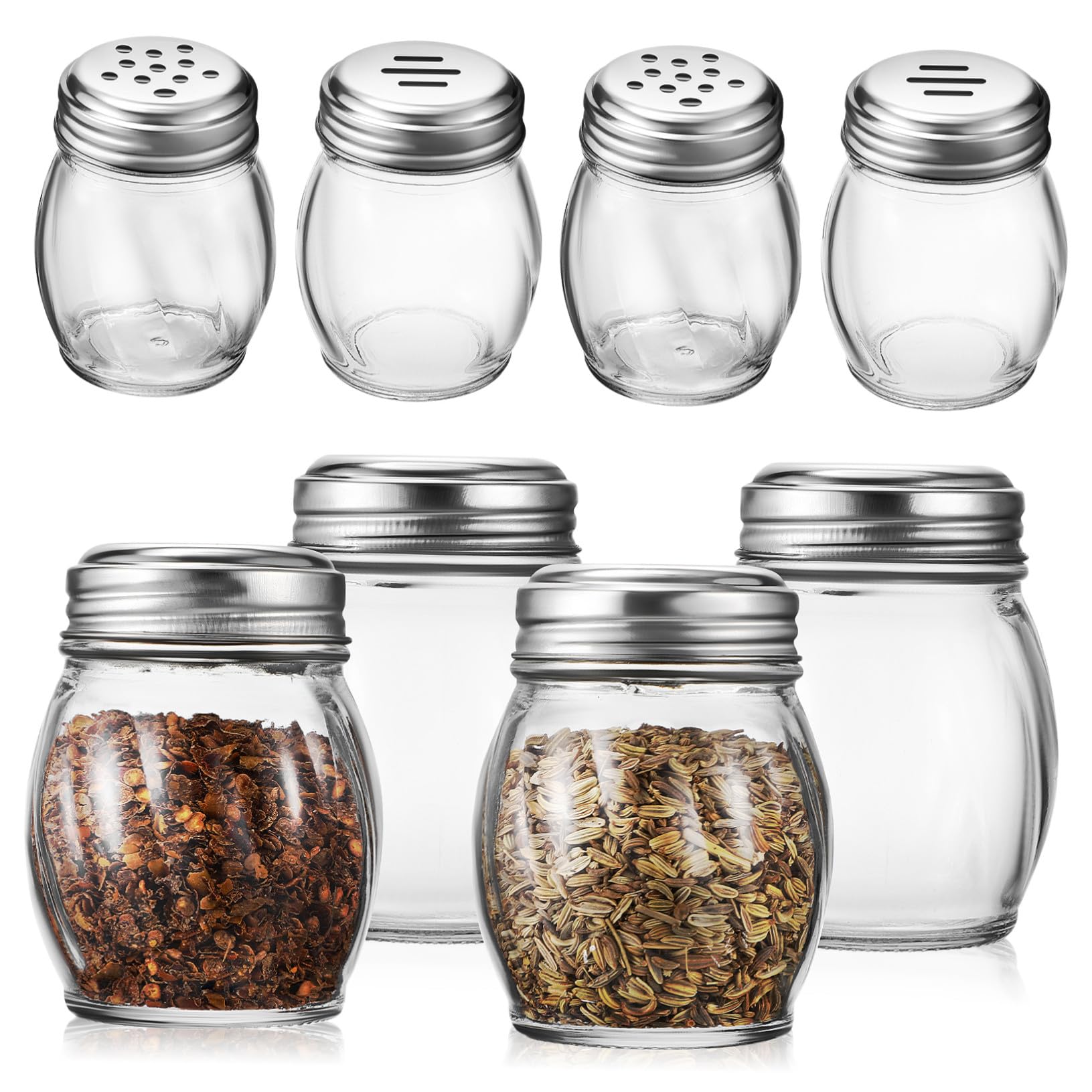 Saleros y Pimenteros Pequeños de Vidrio 150 Ml, 10 Piezas para Barbacoa
