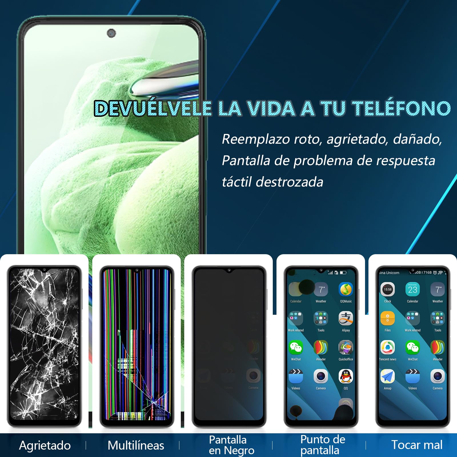 RongZy Pantalla para Xiaomi Redmi Note 12 4G 23021RAAEG 23021RAA2Y Pantalla Táctil LCD Kit de Pantalla de Repuesto Ensamblaje Digitalizador de Reemplazo con Herramientas(Negro con Marco)