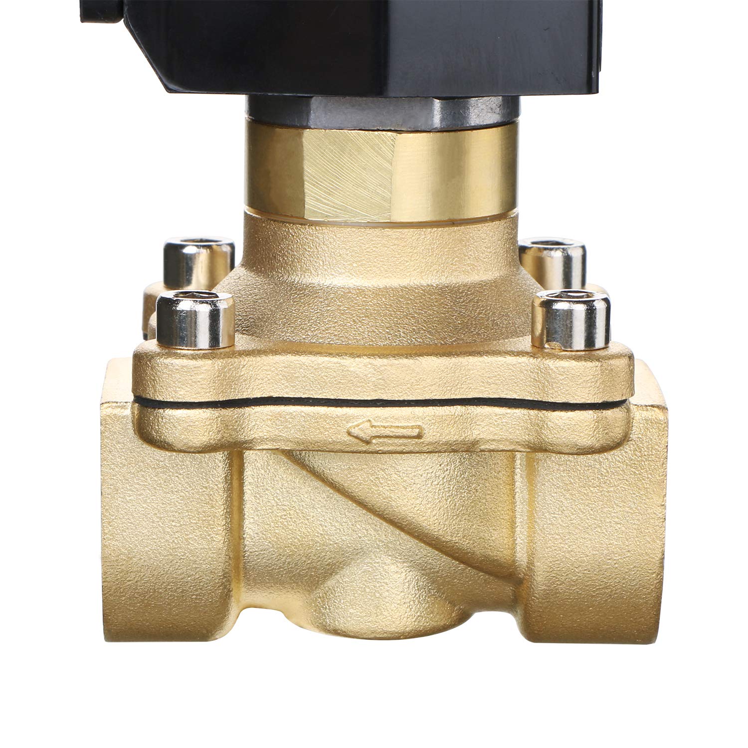 U.S. Solid Elektryczny zawór elektromagnetyczny 3/4" 12V DC korpus mosiężny normalnie otwarty gwint G VITON woda powietrze olej