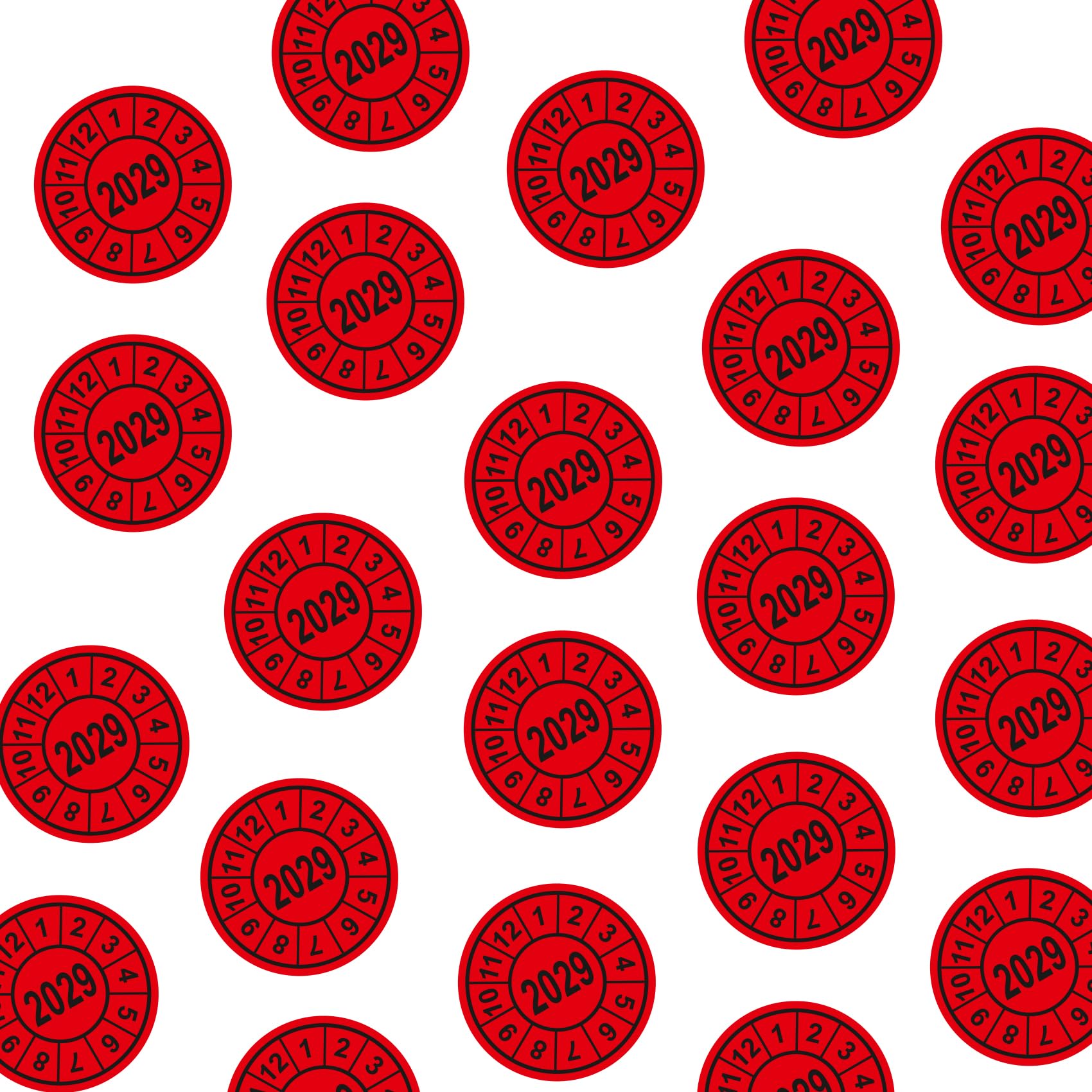 Jahresplaketten 2027 – 30mm, Gelb, Grün, Rot, Blau – UVV Prüfplaketten Für BGV D27