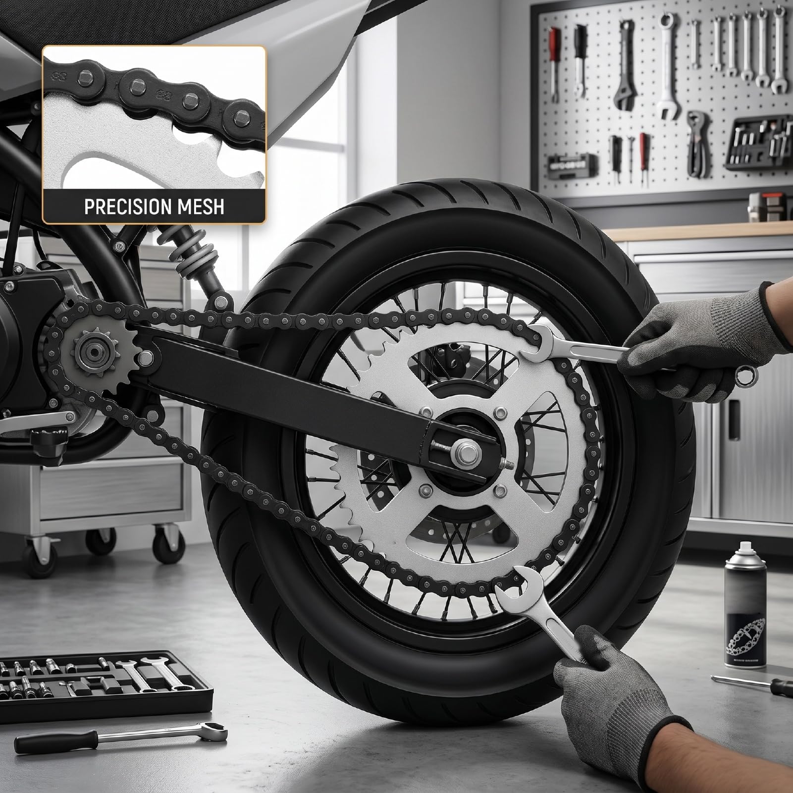 Akozon Juego de Transmisión 420 con Cadena 146E, Piñón 11T Delantero y 60T Trasero. Hecho de Material Resistente y Duradero para Transmisión de ATV, Moto Quad.