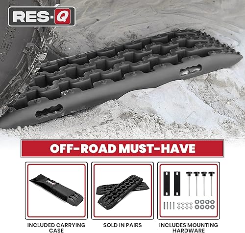 Miniatura 4 de RES-Q Tablas de recuperación de 42 pulgadas, color negro, se venden en pares, máxima tracción, patrón agresivo de banda de rodadura y tacos