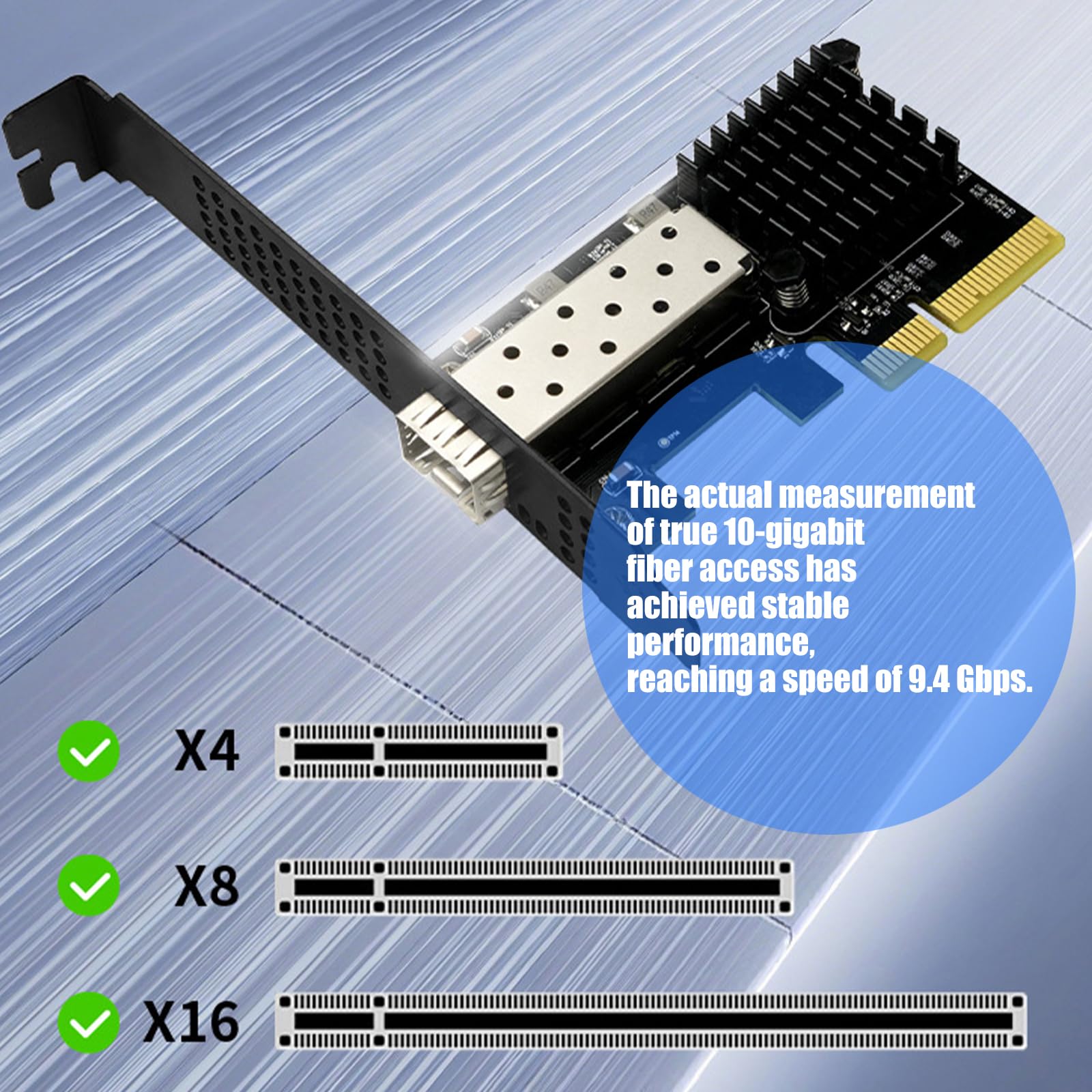 Scheda di rete a porta singola 10G SFP+ in fibra ottica, connessione Ethernet industriale 10G per server desktop e virtualizzazione