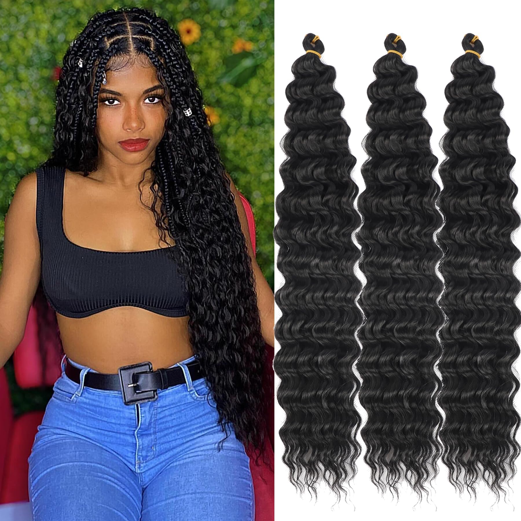Amazon.com : Deep Wave Crochet Hair ocean wave crochet hair Curly ...
