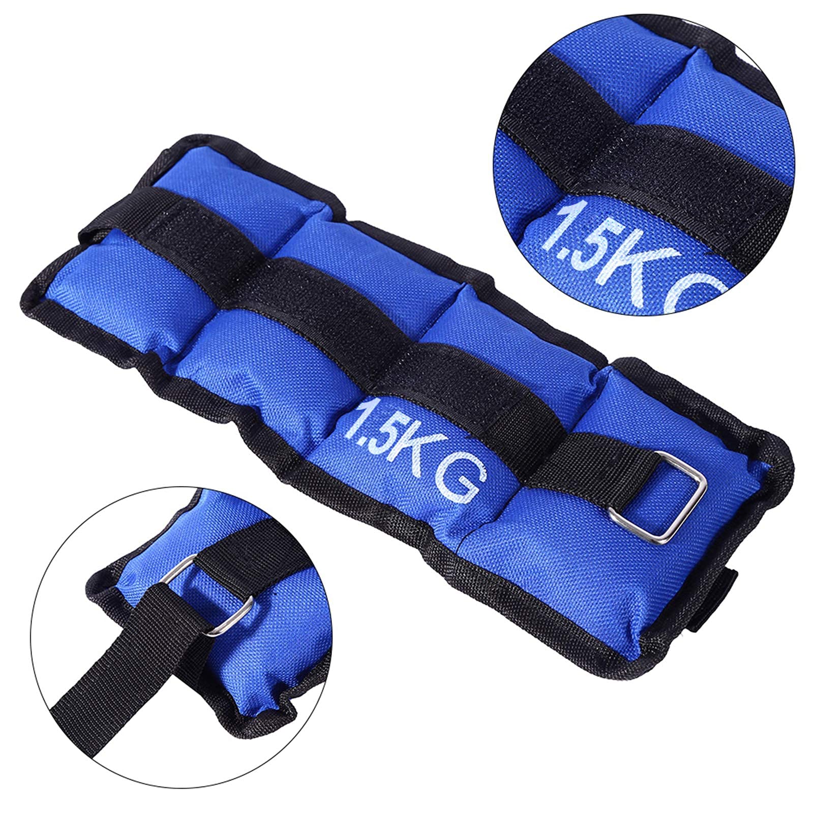 Set di 2 pesi per caviglia, 2 pesi per braccia da 1,5 kg, pesi da polso, pesi da corsa regolabili, set di varianti di peso per il movimento fitness corsa ginnastica