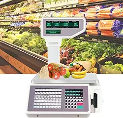 CHONGHAN BalançA Digital Comercial, BalançA De ImpressãO De Etiquetas, BalançA EletrôNica De Caixa Registradora De Frutas De Supermercado Com Impressora De Etiquetas, Capacidade De 30 Kg