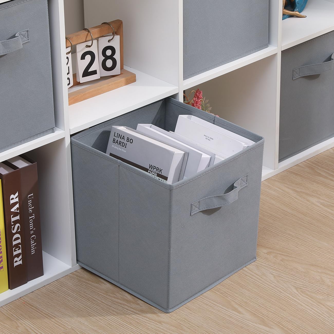 Lot De 6 Cubes De Rangement Pliables En Tissu - Imprimé Ciel Étoilé 3D, 19L, Avec Poignées, Pour Organisation