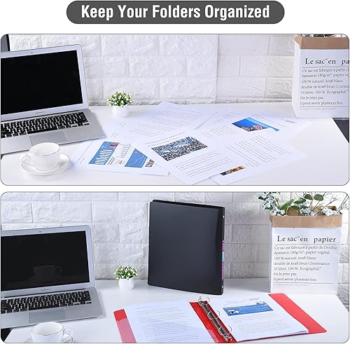 Miniatura 5 de Carpeta básica de 3 anillos de 1 pulgada con bolsillos de 1 pulgada flexible para la escuela con capacidad para 200 hojas de tamaño carta de Estados