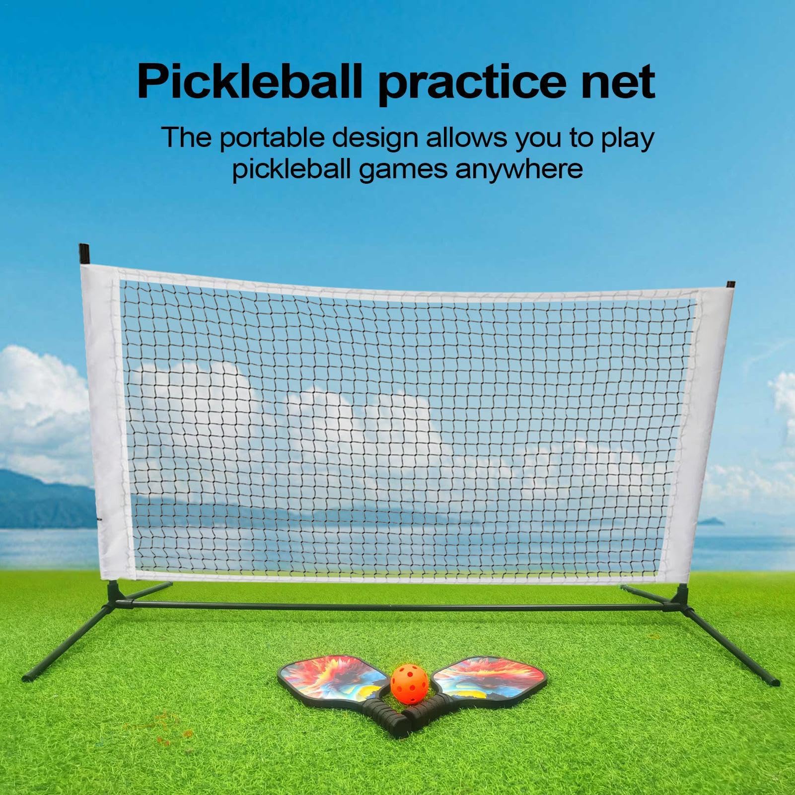 Red pequeña de Pickleball Dink, Red de práctica de Pickleball - Red de Entrenamiento compacta para Pelota de Tenis,Red de Entrenamiento en casa para Patio, Entrada, Parque, Playa, Carretera